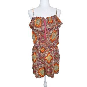 J. Crew Romper Silk Paisely Size Medium